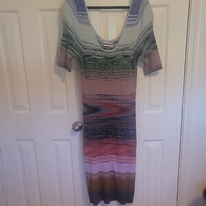 Anthropologie Striped Multicolor Midi Dress